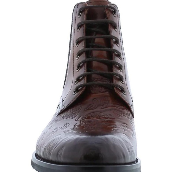 Robert Graham Hyperspace Skull & Logo Embossed Leather Lace Up Boots main image 5
